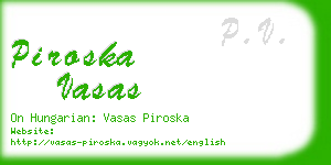 piroska vasas business card